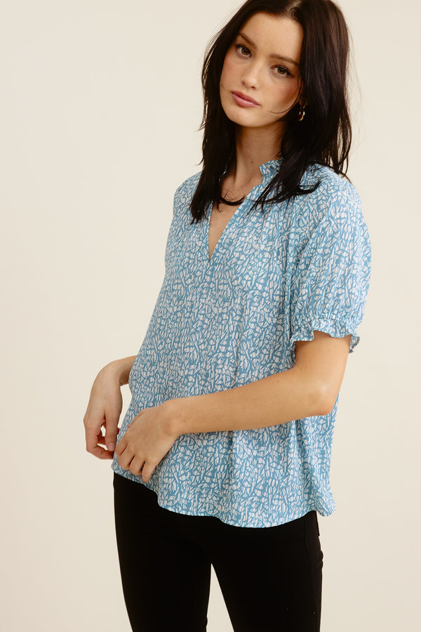 Blue Print Blouse