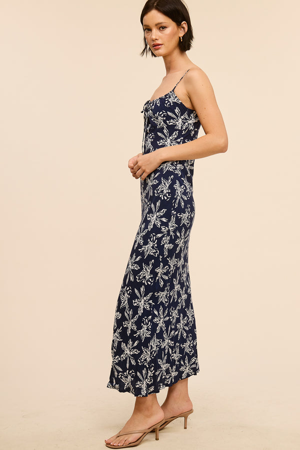 Navy Floral Maxi Dress